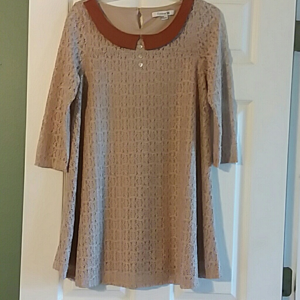Tan baby doll style dress